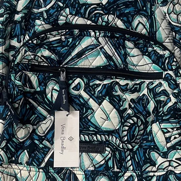 VERA BRADLEY Essential Large Backpack - Shore Enough - Turtle - Nautical - NWT - Picture 5 of 5